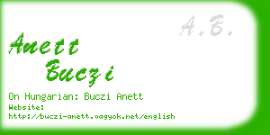 anett buczi business card